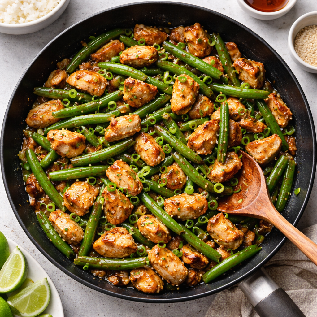 Chicken and green bean stir fry