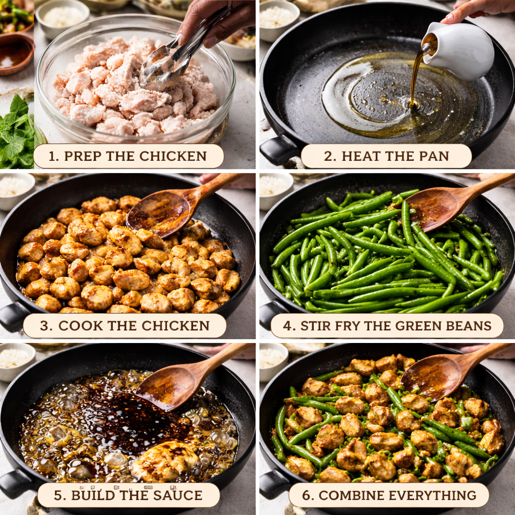 Chicken and green bean stir fry