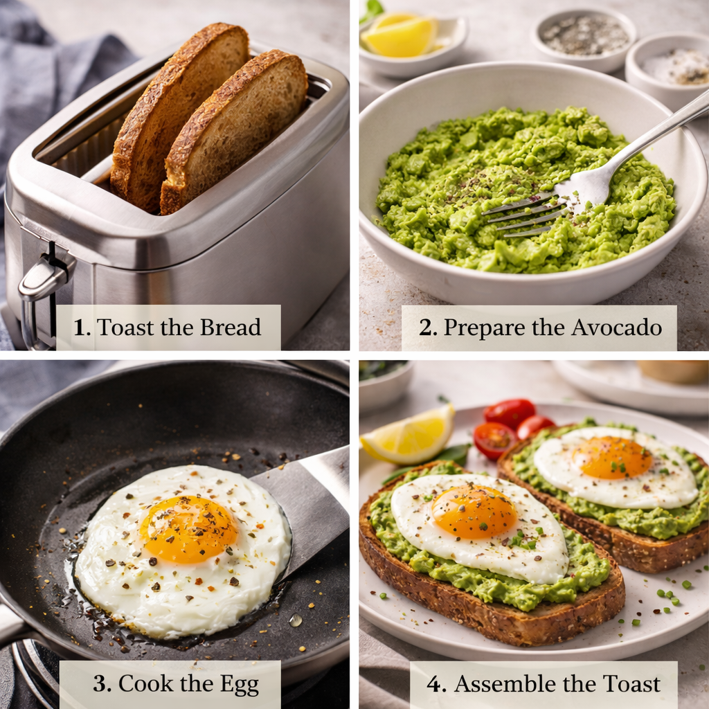 simple avocado toast with egg
