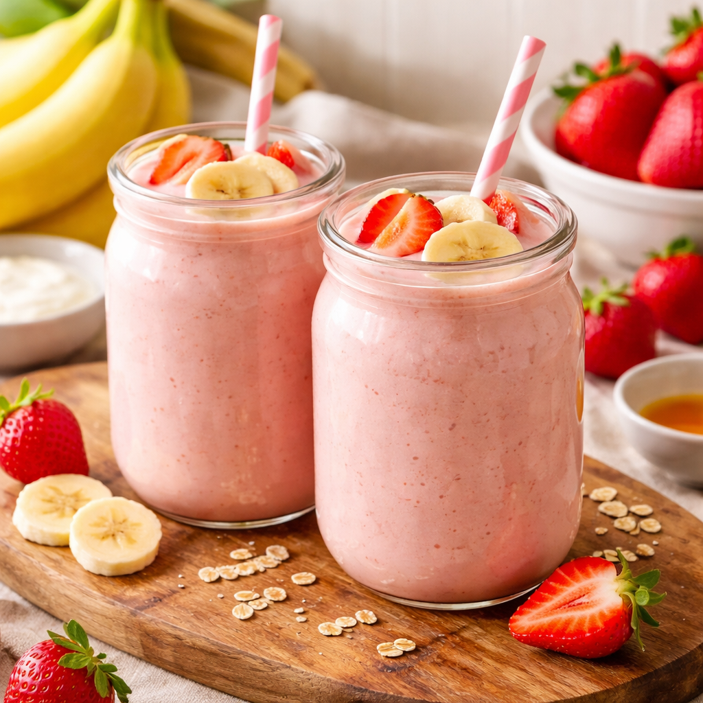 how to make a strawberry banana smoothie
