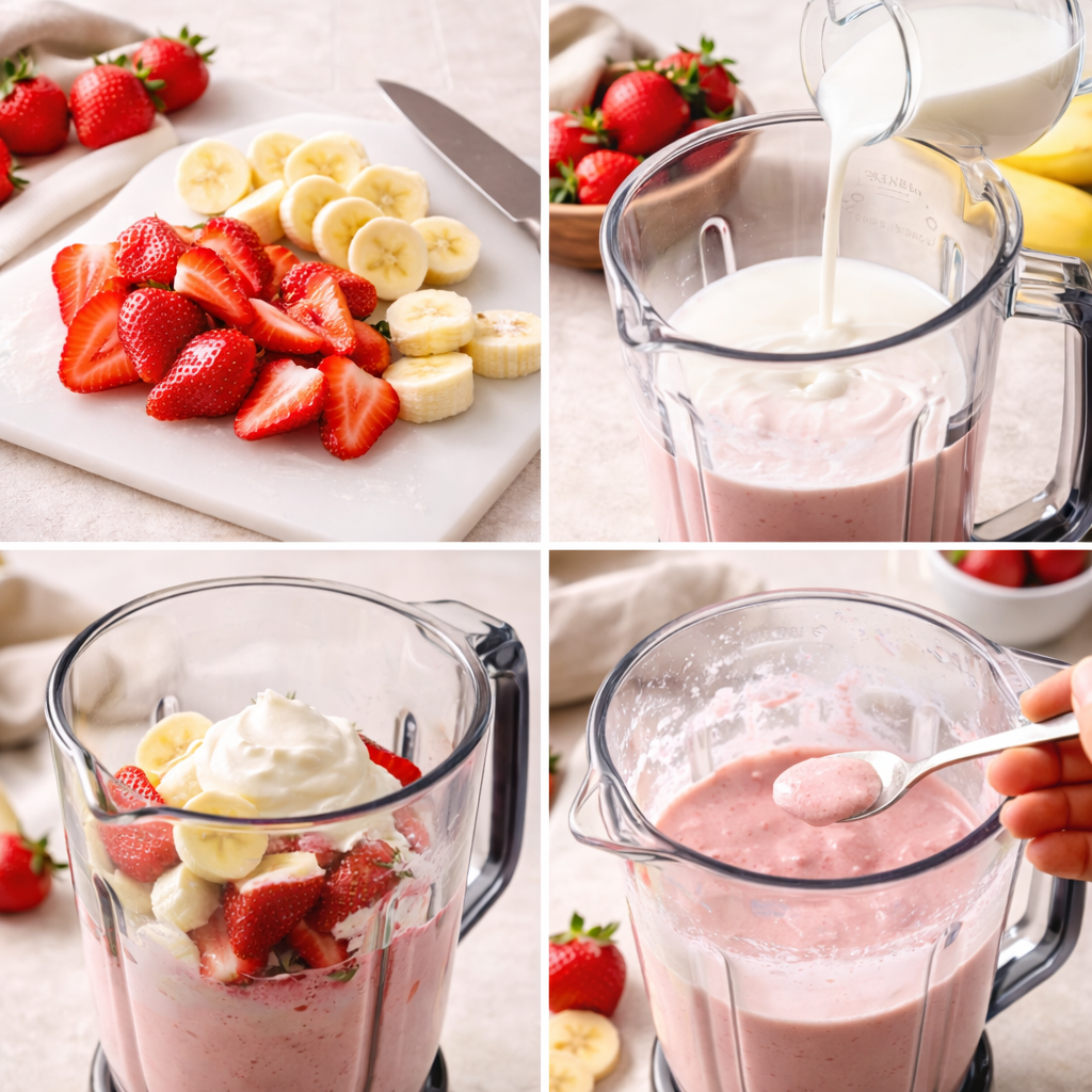 how to make a strawberry banana smoothie