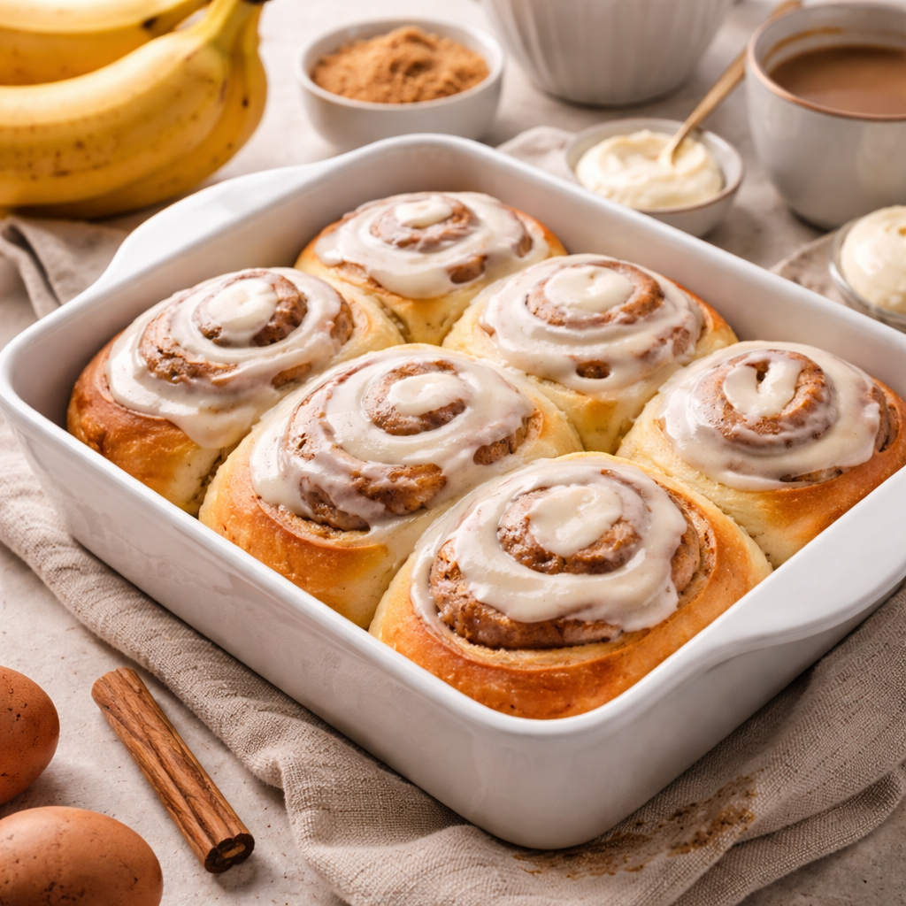 banana bread cinnamon rolls