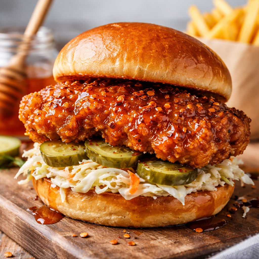 hot honey chicken sandwich
