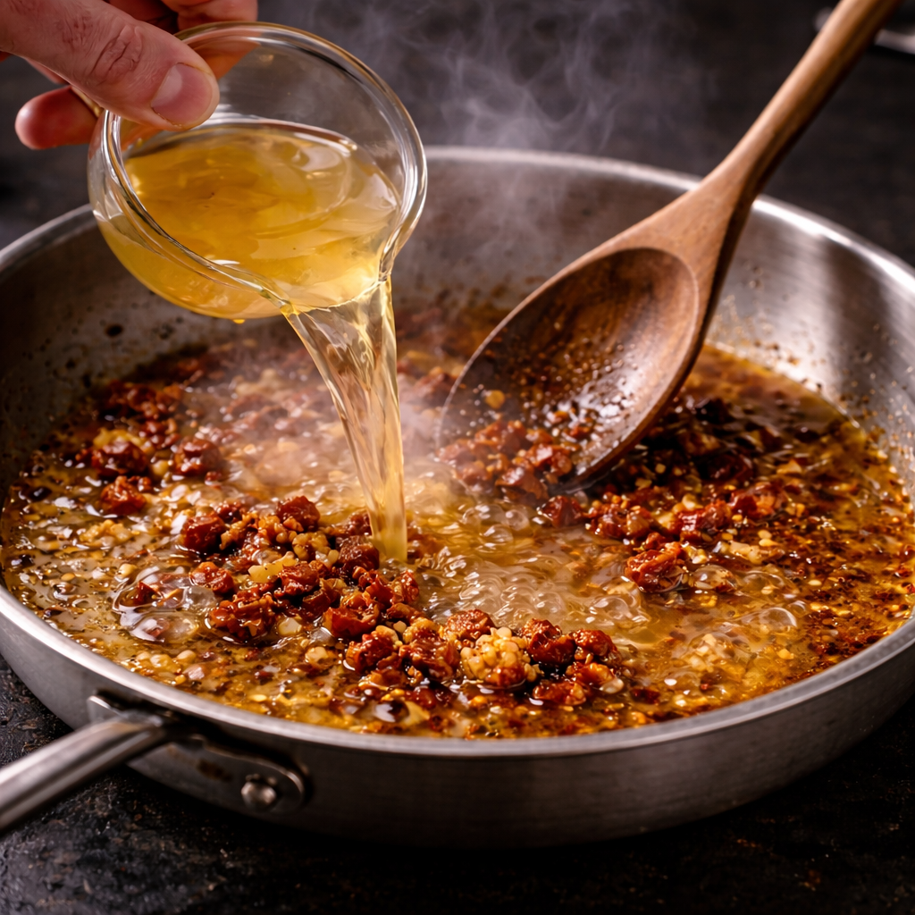 Deglaze with broth