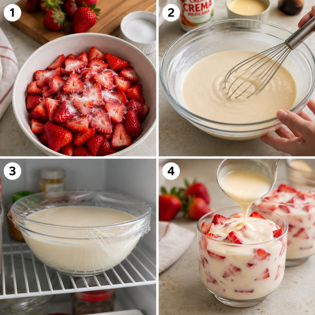 fresas con crema
