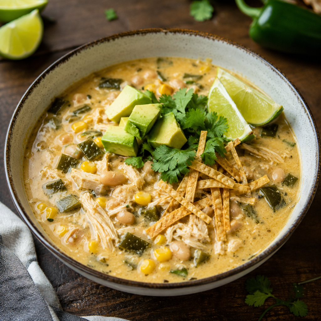 Creamy Chicken Poblano Soup